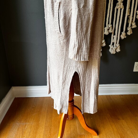 Barefoot Dreams CozyChic Lite Catalina Long Cardigan Beige SZ 2X Lagenlook Cozy - Picture 6 of 10